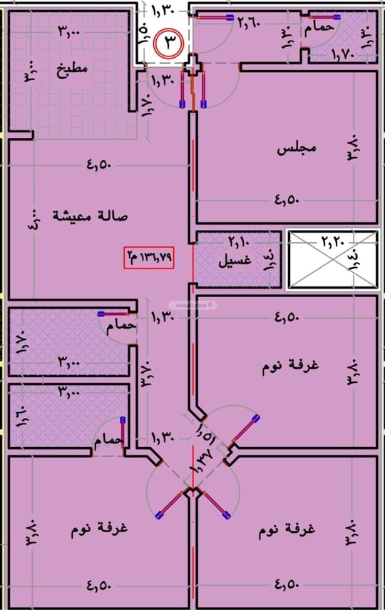 شقة 130 متر مربع ب 4 غرف الريان، شرق جدة، جدة