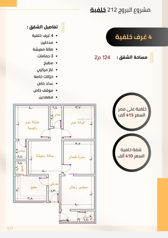 شقة 125 متر مربع ب 4 غرف الصوارى، شمال جدة، جدة