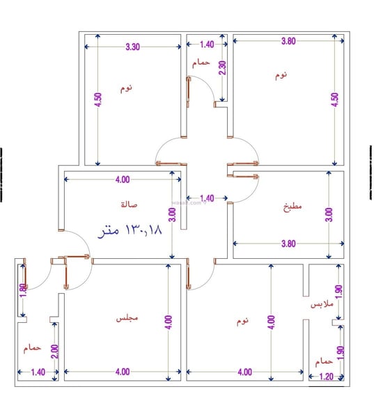 Apartment 131 SQM with 4 Bedrooms Al Wahah, East Jeddah, Jeddah