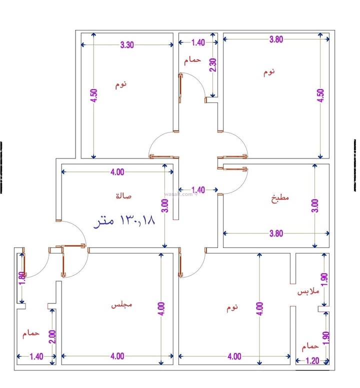 Apartment 131 SQM with 4 Bedrooms Al Wahah, East Jeddah, Jeddah