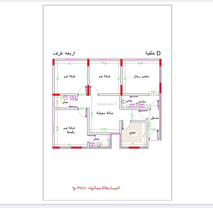 Apartment 171 SQM with 5 Bedrooms Ar Rabwah, North Jeddah, Jeddah