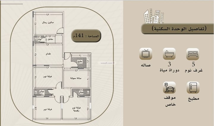 Apartment 173.87 SQM with 5 Bedrooms An Naim, North Jeddah, Jeddah