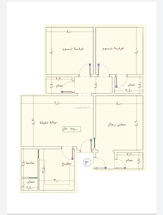 Apartment 690 SQM with 3 Bedrooms An Nuzhah, North Jeddah, Jeddah