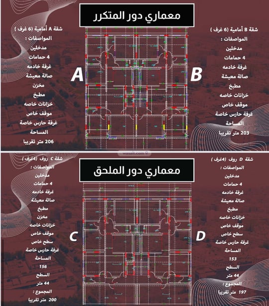 شقة 203.92 متر مربع ب 6 غرف السلامة، شمال جدة، جدة