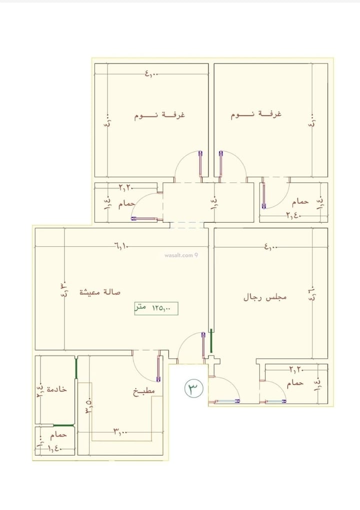 شقة 690 متر مربع ب 3 غرف النزهة، شمال جدة، جدة