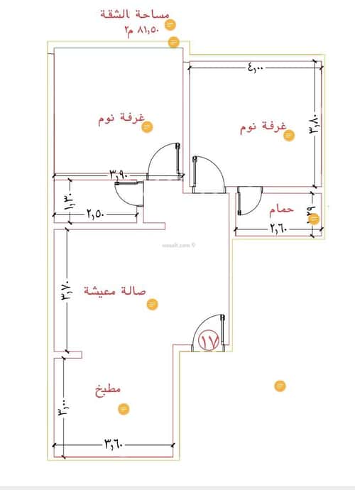 شقة 167.38 متر مربع بغرفتين الفيحاء، جنوب جدة، جدة