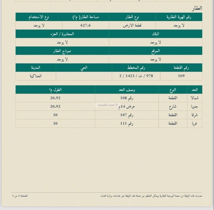 Land 625 SQM Facing North on 15m Width Street As Suwaydra, Madinah