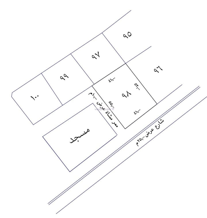 Land 2193.5 SQM Facing South West on 25m Width Street Al Khalidiyah, Al Kharj