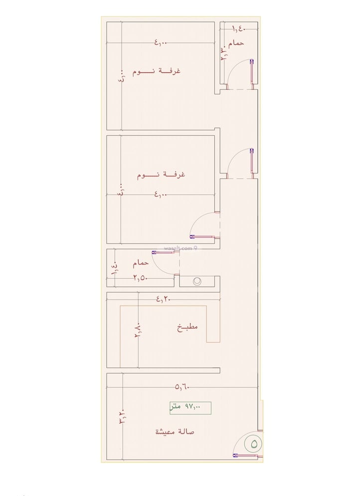 Apartment 690 SQM with 2 Bedrooms An Nuzhah, North Jeddah, Jeddah