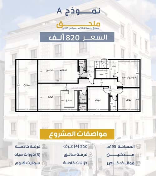 شقة 525 متر مربع ب 4 غرف السلامة، شمال جدة، جدة