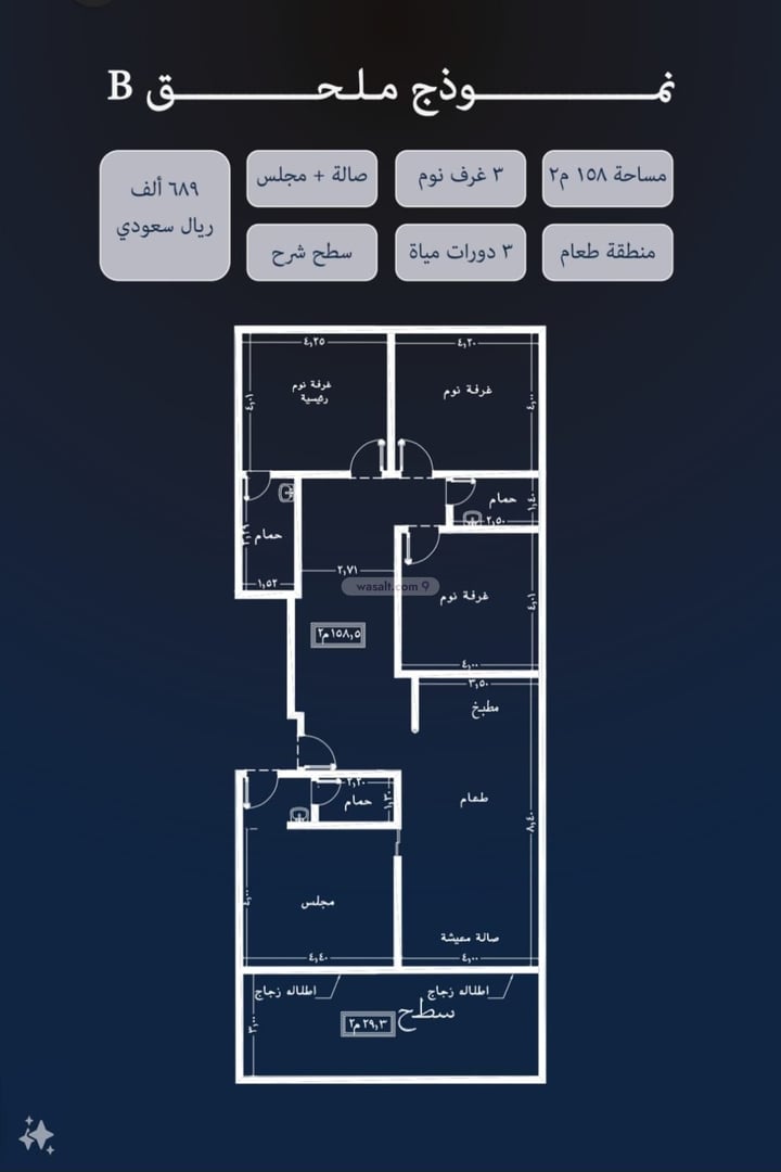 Apartment 525 SQM with 3 Bedrooms An Naim, North Jeddah, Jeddah