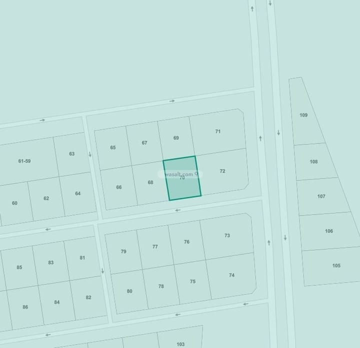 Land 500 SQM Facing South on 15m Width Street Az Zuhur, Jazan