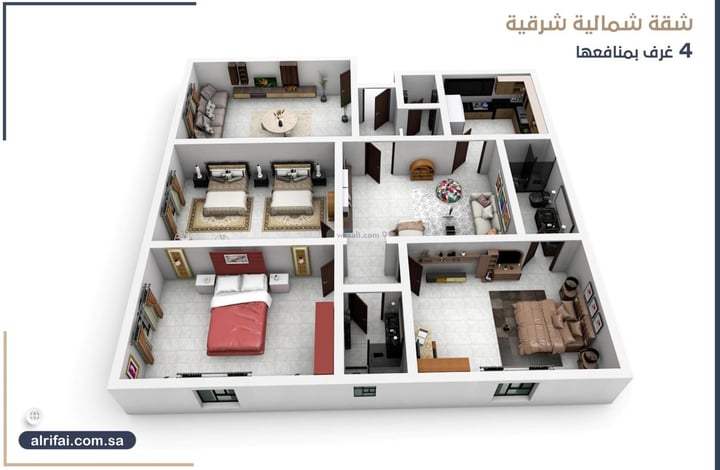 Apartment 117.67 SQM with 4 Bedrooms Ar Rawdah, North Jeddah, Jeddah