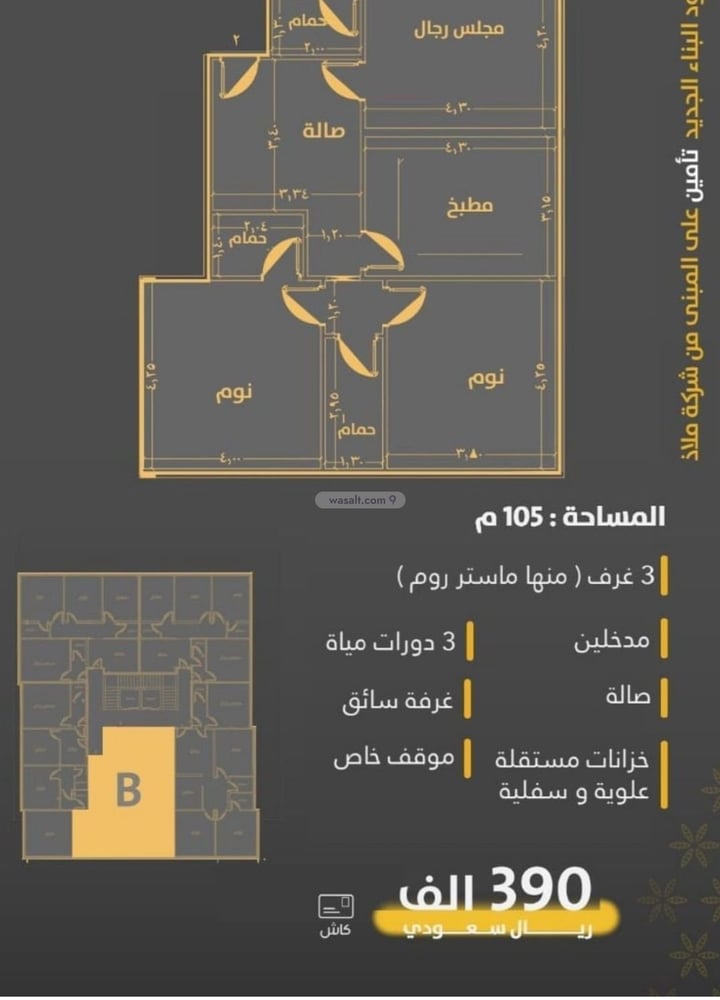 Apartment 690 SQM with 3 Bedrooms Ar Rabwah, North Jeddah, Jeddah