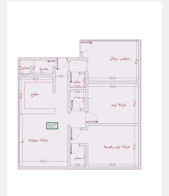 Apartment 775 SQM with 3 Bedrooms An Nuzhah, North Jeddah, Jeddah