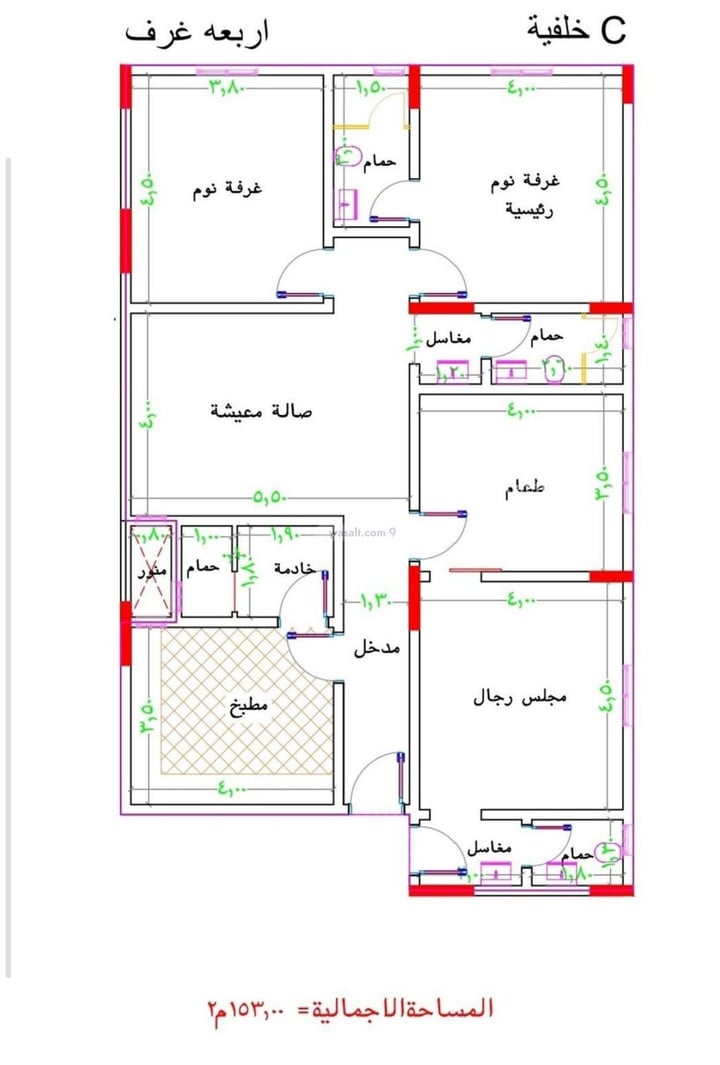 Apartment 690 SQM with 3 Bedrooms Ar Rabwah, North Jeddah, Jeddah