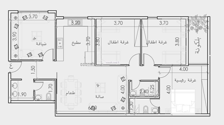 شقة 167.38 متر مربع ب 4 غرف الفيحاء، جنوب جدة، جدة