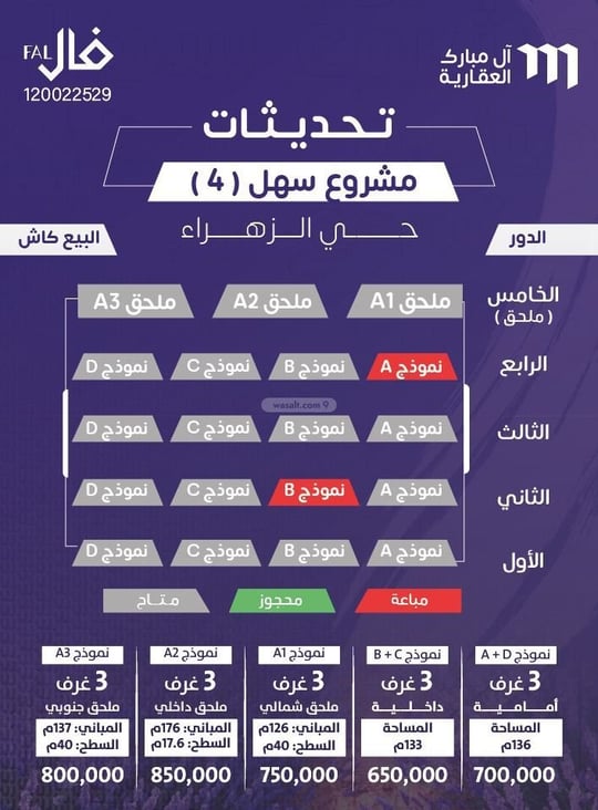 شقة 750 متر مربع ب 3 غرف الزهراء، شمال جدة، جدة