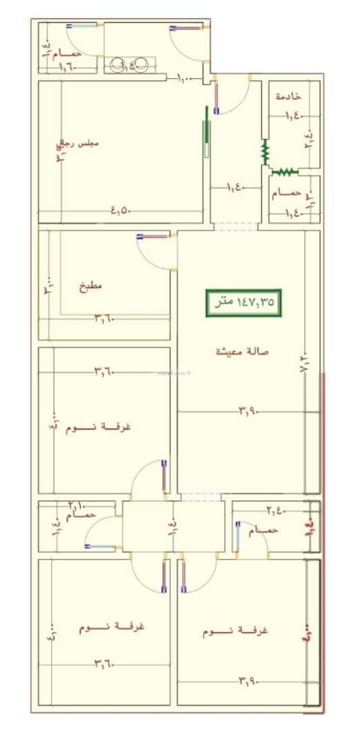شقة 1920 متر مربع ب 4 غرف الجامعة، جنوب جدة، جدة