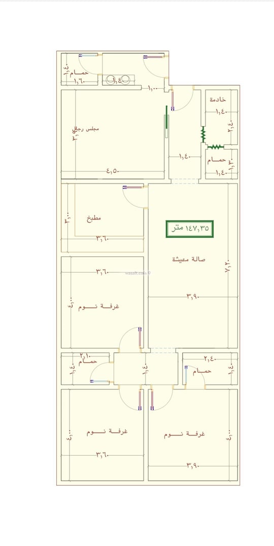 شقة 1920 متر مربع ب 4 غرف الجامعة، جنوب جدة، جدة