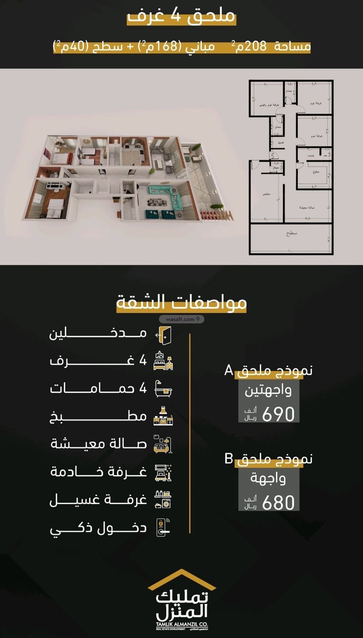 Apartment 400 SQM with 3 Bedrooms Al Marwah, North Jeddah, Jeddah