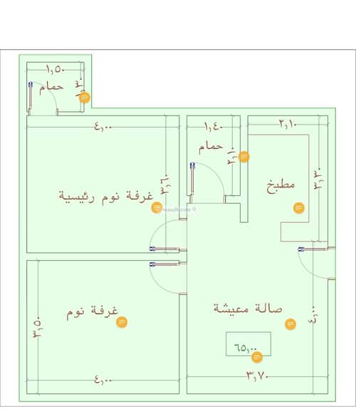 شقة 575 متر مربع بغرفتين النزهة، شمال جدة، جدة