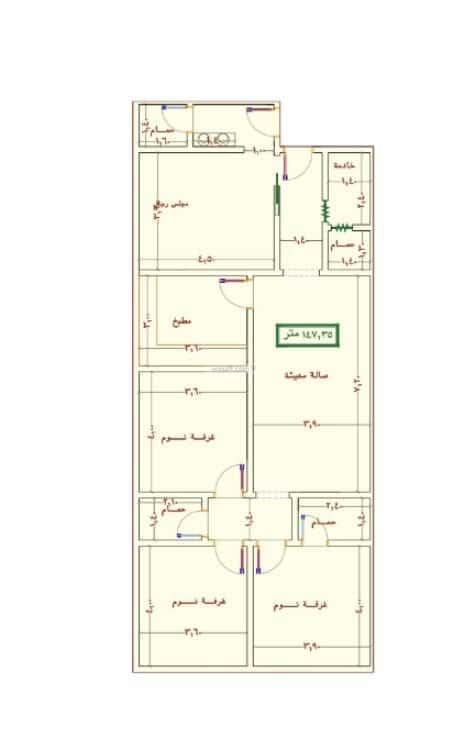 شقة 1920 متر مربع ب 3 غرف الجامعة، جنوب جدة، جدة