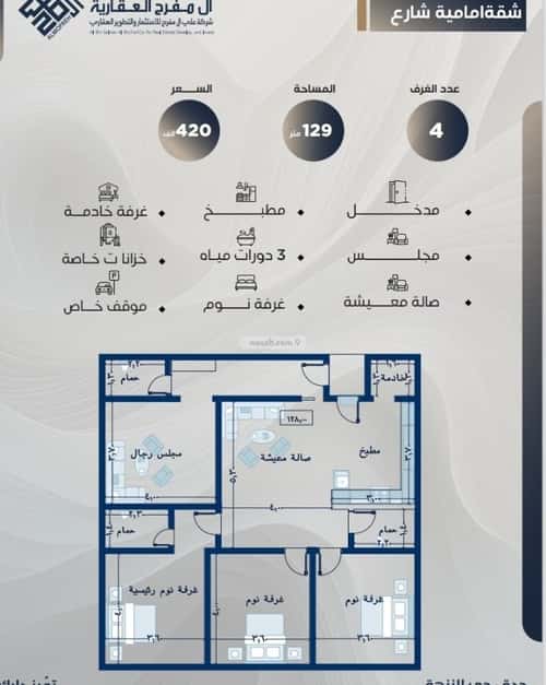 Apartment 575 SQM with 3 Bedrooms An Nuzhah, North Jeddah, Jeddah