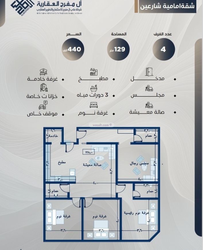 Apartment 575 SQM with 3 Bedrooms An Nuzhah, North Jeddah, Jeddah