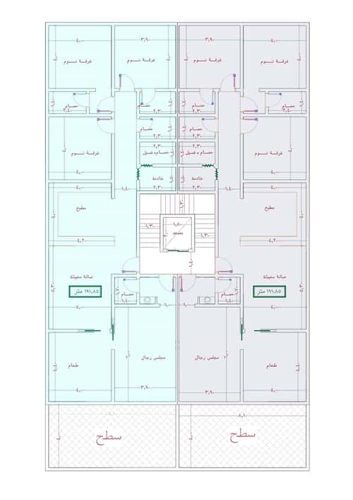 شقة 1920 متر مربع ب 5 غرف الجامعة، جنوب جدة، جدة