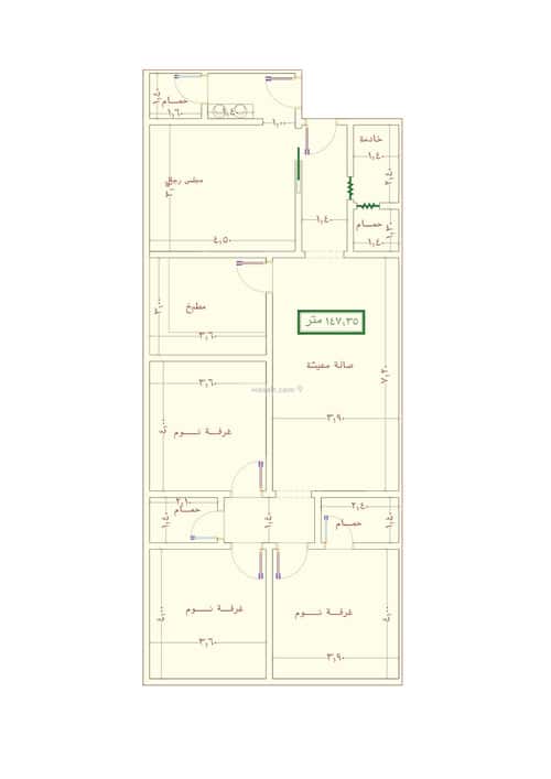 شقة 1920 متر مربع ب 4 غرف الجامعة، جنوب جدة، جدة