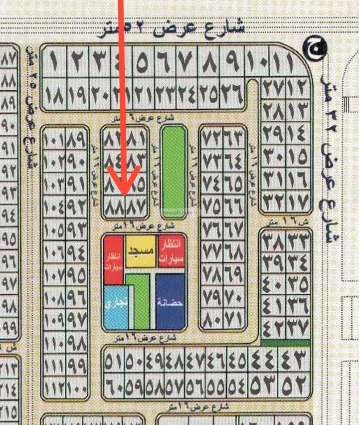 أرض 457.5 متر مربع جنوبية شرقية على شارع 16م الشراع، شمال جدة، جدة
