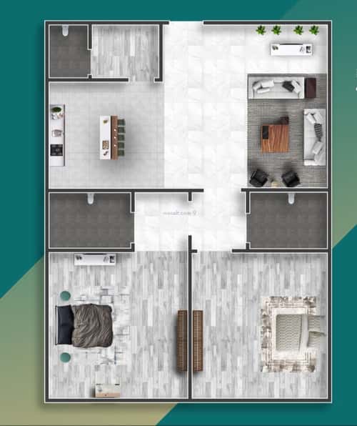 Apartment 900 SQM with 2 Bedrooms As Safa, North Jeddah, Jeddah