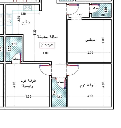 شقة 2229.74 متر مربع بغرفتين الواحة، شرق جدة، جدة