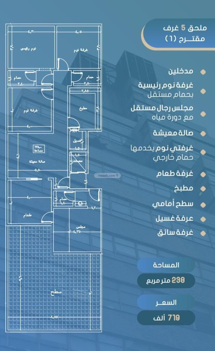 شقة 726 متر مربع ب 3 غرف الصفا، شمال جدة، جدة