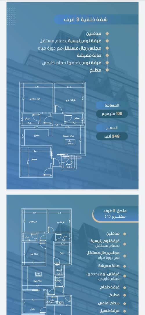Apartment 698.43 SQM with 5 Bedrooms Al Swaryee, North Jeddah, Jeddah