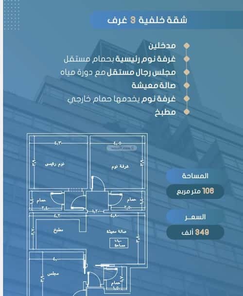 Apartment 698.43 SQM with 3 Bedrooms Al Swaryee, North Jeddah, Jeddah