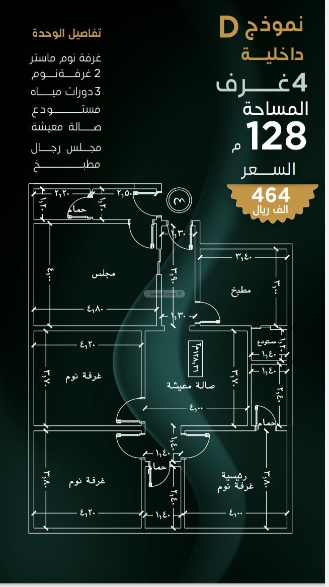 شقة 1358.48 متر مربع ب 6 غرف بنى مالك، جنوب جدة، جدة