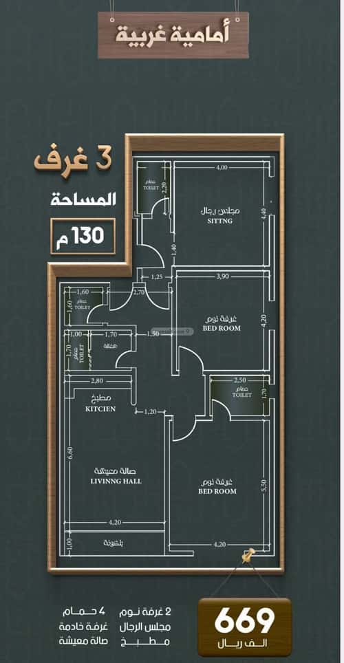 Apartment 630 SQM with 4 Bedrooms Al Nahdah, North Jeddah, Jeddah