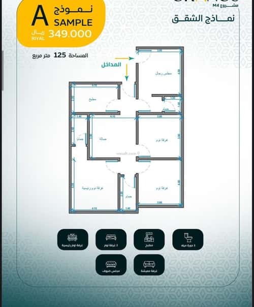 شقة ب 3 غرف أم حبلين الغربية، شرق جدة، جدة