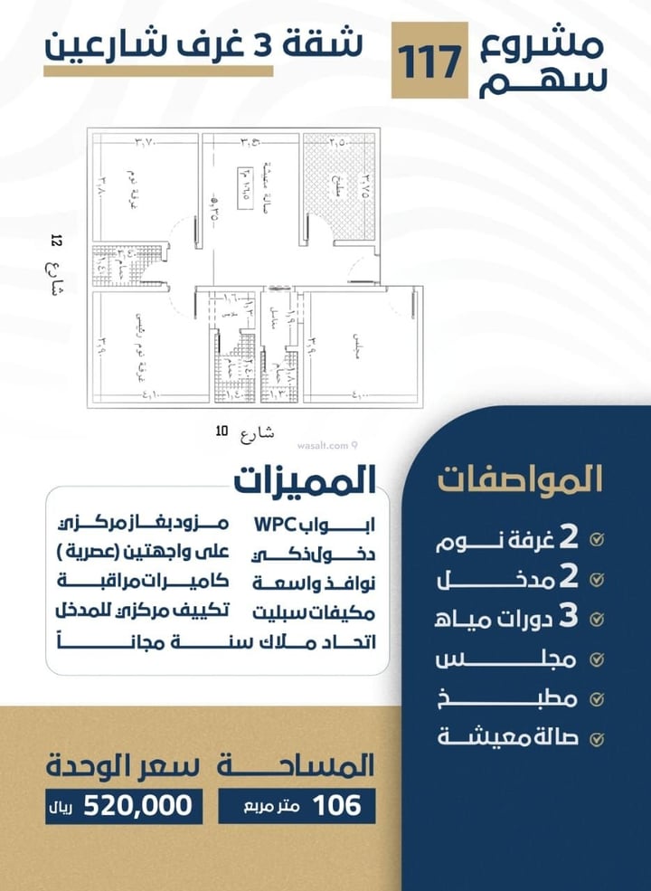 Apartment 460.6875 SQM with 3 Bedrooms Ar Rawdah, North Jeddah, Jeddah