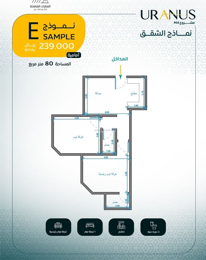 Apartment 734 SQM with 2 Bedrooms Ar Rayaan, East Jeddah, Jeddah