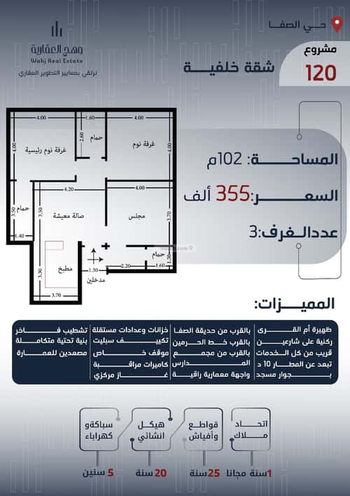 Apartment 575 SQM with 3 Bedrooms Al Safa, North Jeddah, Jeddah