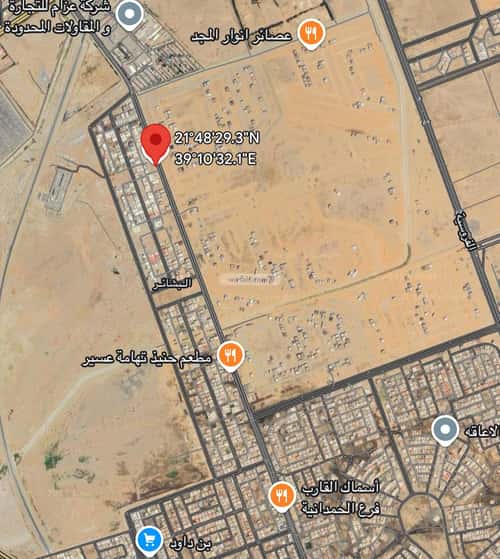 أرض 4320 متر مربع شرقية على شارع 40م البشائر، شرق جدة، جدة
