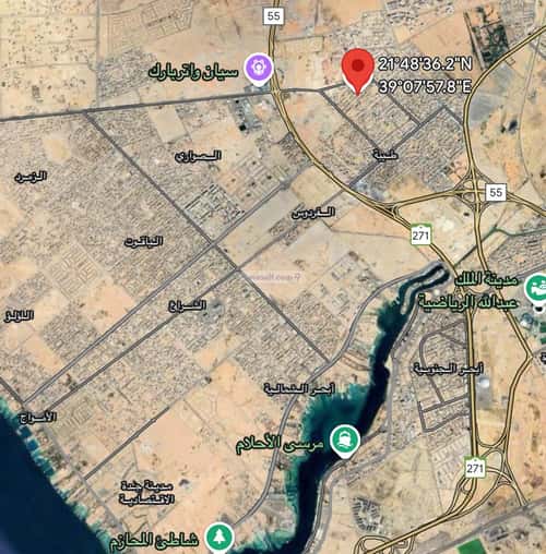 Land 720 SQM Facing North West on 30m Width Street Teebah, North Jeddah, Jeddah