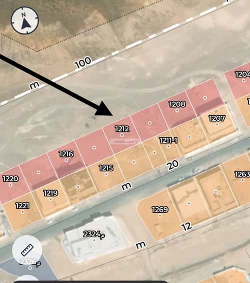 Land 650 SQM Facing North on 100m Width Street Katana, Madinah