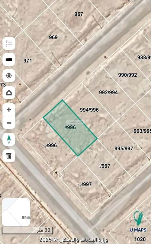 Land 450 SQM Facing North on 15m Width Street Ghayadah, Al Kharj