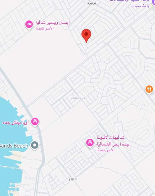 أرض 668.5 متر مربع جنوبية غربية على شارع 25م الزمرد، شمال جدة، جدة