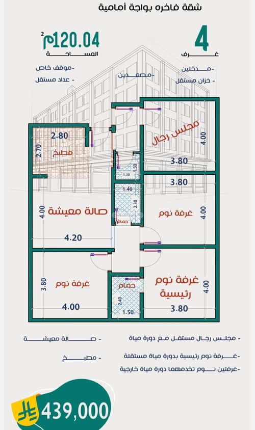 Apartment with 3 Bedrooms Al Rabbwah, North Jeddah, Jeddah