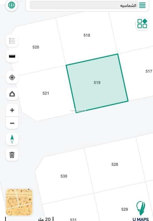 Land 400 SQM Facing South on 15m Width Street Al Salam, Alshimasiyah